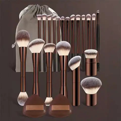 Kit 22 Pincéis Profissionais com Bolsa de Veludo Premium