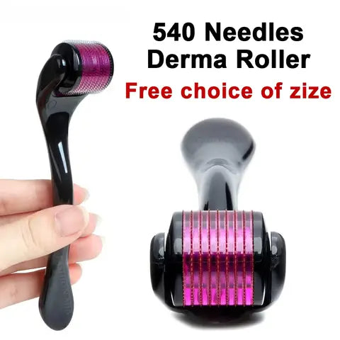 Derma Roller 540 Microagulhas de Titânio para Renovação Celular